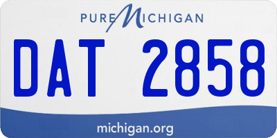 MI license plate DAT2858