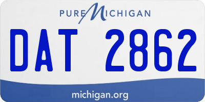 MI license plate DAT2862