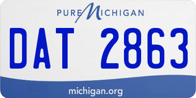 MI license plate DAT2863