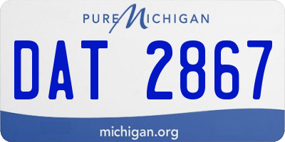 MI license plate DAT2867