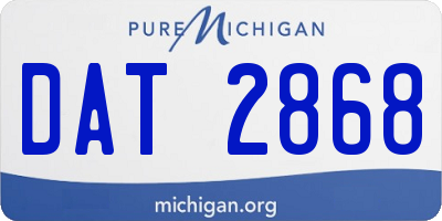 MI license plate DAT2868