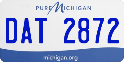 MI license plate DAT2872