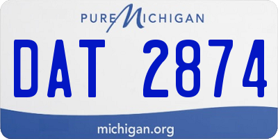 MI license plate DAT2874