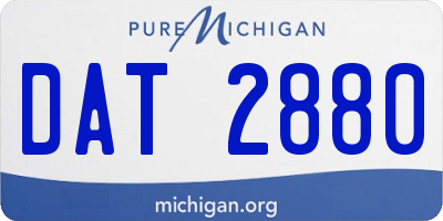 MI license plate DAT2880