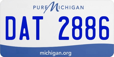 MI license plate DAT2886