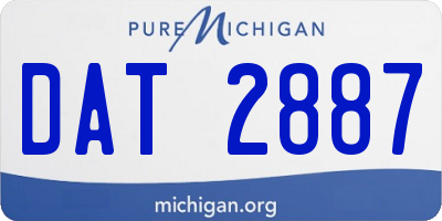 MI license plate DAT2887