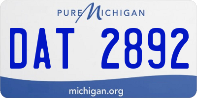 MI license plate DAT2892