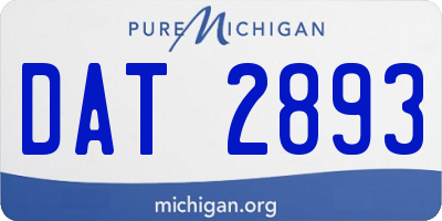 MI license plate DAT2893