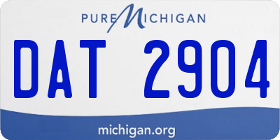 MI license plate DAT2904