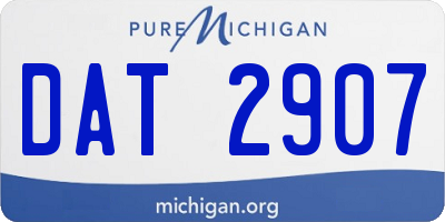 MI license plate DAT2907