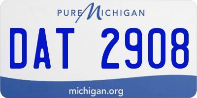 MI license plate DAT2908