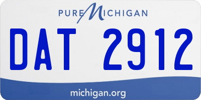 MI license plate DAT2912