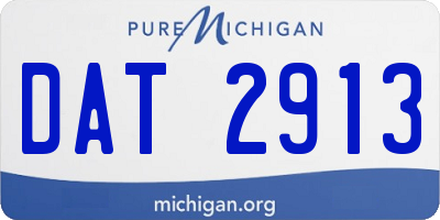 MI license plate DAT2913