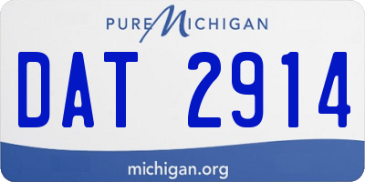 MI license plate DAT2914