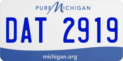 MI license plate DAT2919