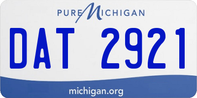 MI license plate DAT2921