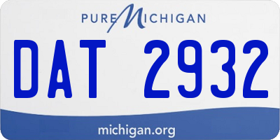 MI license plate DAT2932
