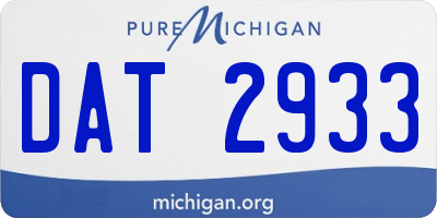 MI license plate DAT2933
