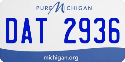 MI license plate DAT2936
