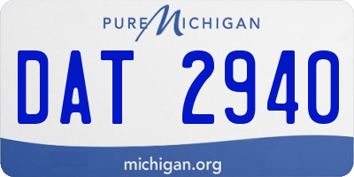 MI license plate DAT2940