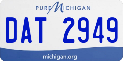 MI license plate DAT2949