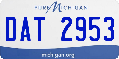 MI license plate DAT2953