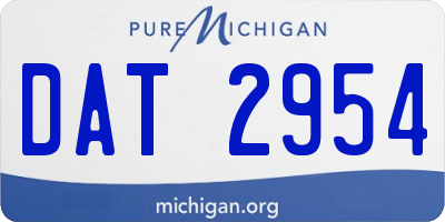 MI license plate DAT2954