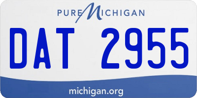 MI license plate DAT2955