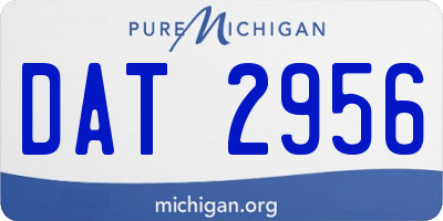 MI license plate DAT2956