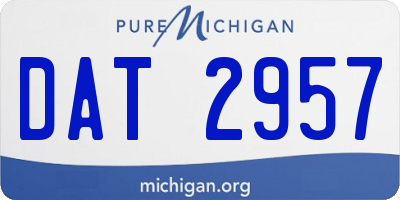 MI license plate DAT2957