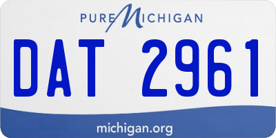 MI license plate DAT2961
