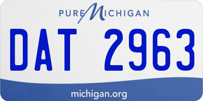 MI license plate DAT2963