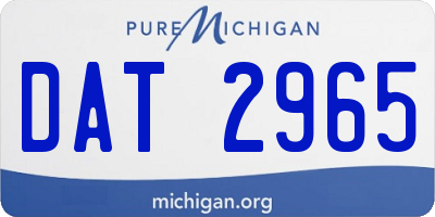 MI license plate DAT2965