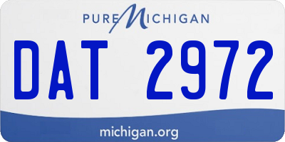 MI license plate DAT2972