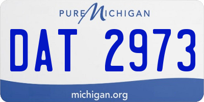 MI license plate DAT2973