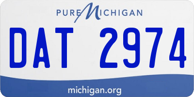 MI license plate DAT2974