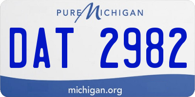 MI license plate DAT2982