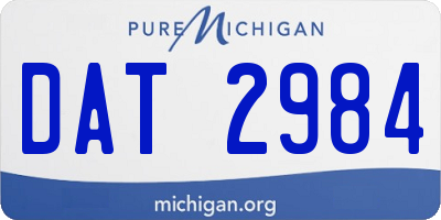 MI license plate DAT2984