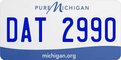 MI license plate DAT2990