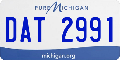MI license plate DAT2991