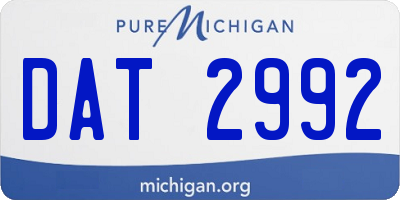 MI license plate DAT2992