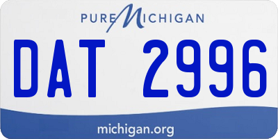 MI license plate DAT2996