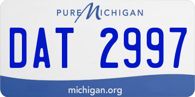 MI license plate DAT2997