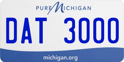 MI license plate DAT3000