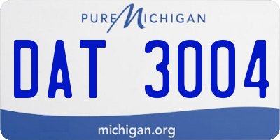MI license plate DAT3004