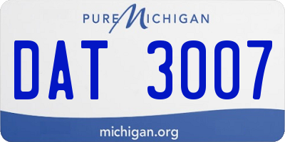 MI license plate DAT3007