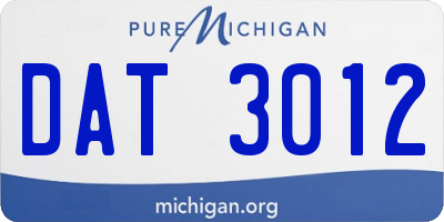 MI license plate DAT3012