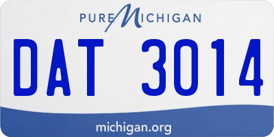 MI license plate DAT3014