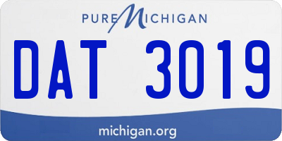 MI license plate DAT3019