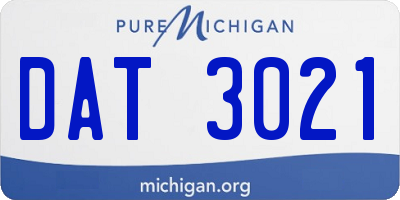 MI license plate DAT3021